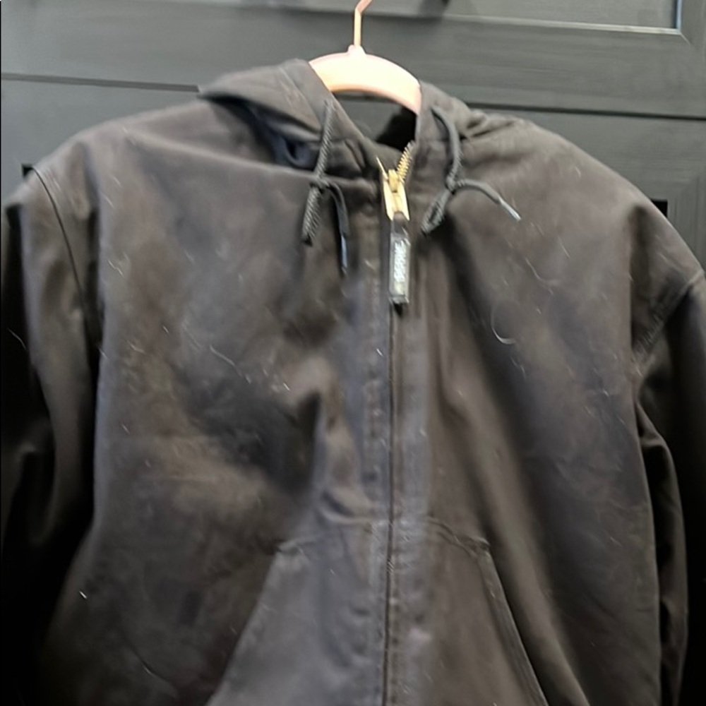 Black Hooded Work Jacket